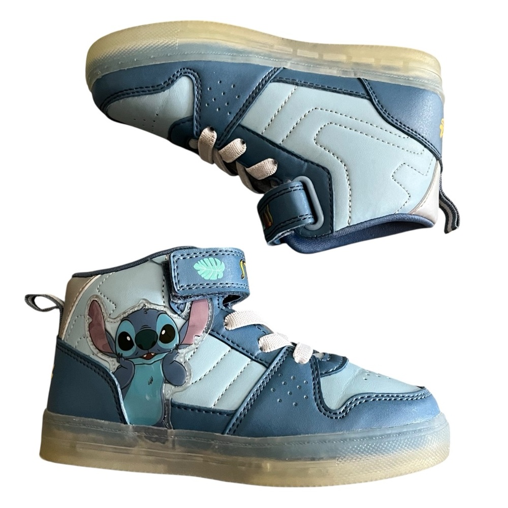 Disney Lilo & Stitch Light Up Shoes Kids‎ Size 11 Toddler Blue High Top Sneakers